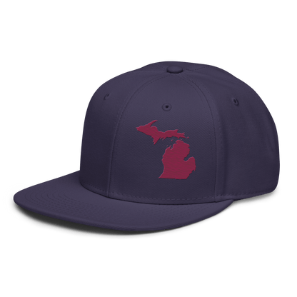 Michigan Snapback | 6-Panel - Ruby Red Outline