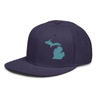 Michigan Snapback | 6-Panel - Huron Blue Outline