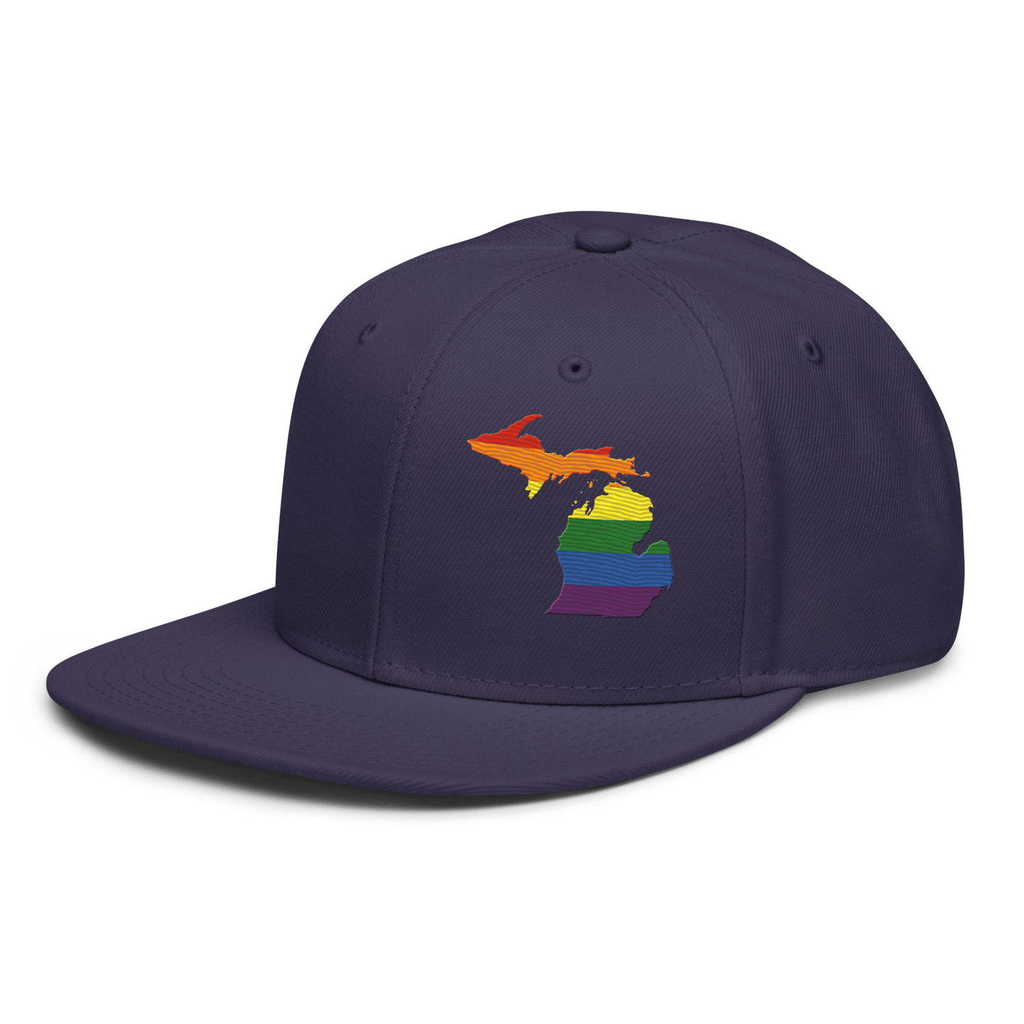 Michigan Snapback | 6-Panel - Rainbow Pride Outline