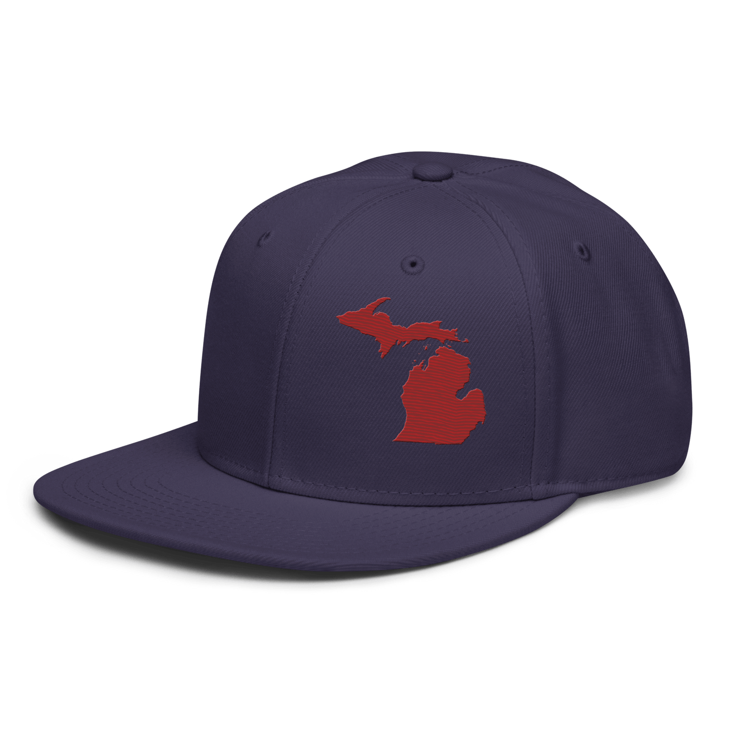 Michigan Snapback | 6-Panel - Thimbleberry Red Outline