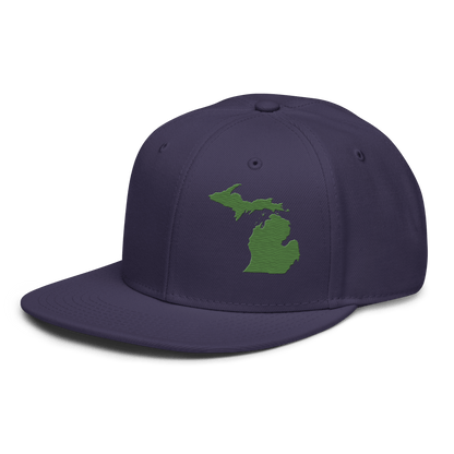 Michigan Snapback | 6-Panel - Pine Green Outline