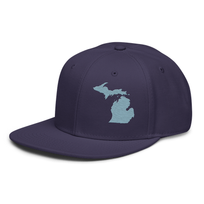 Michigan Snapback | 6-Panel - Opal Blue Outline