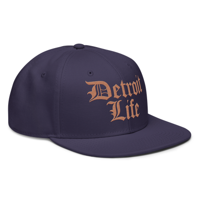 'Detroit Life' Flat Bill Snapback (Copper) | 6-Panel