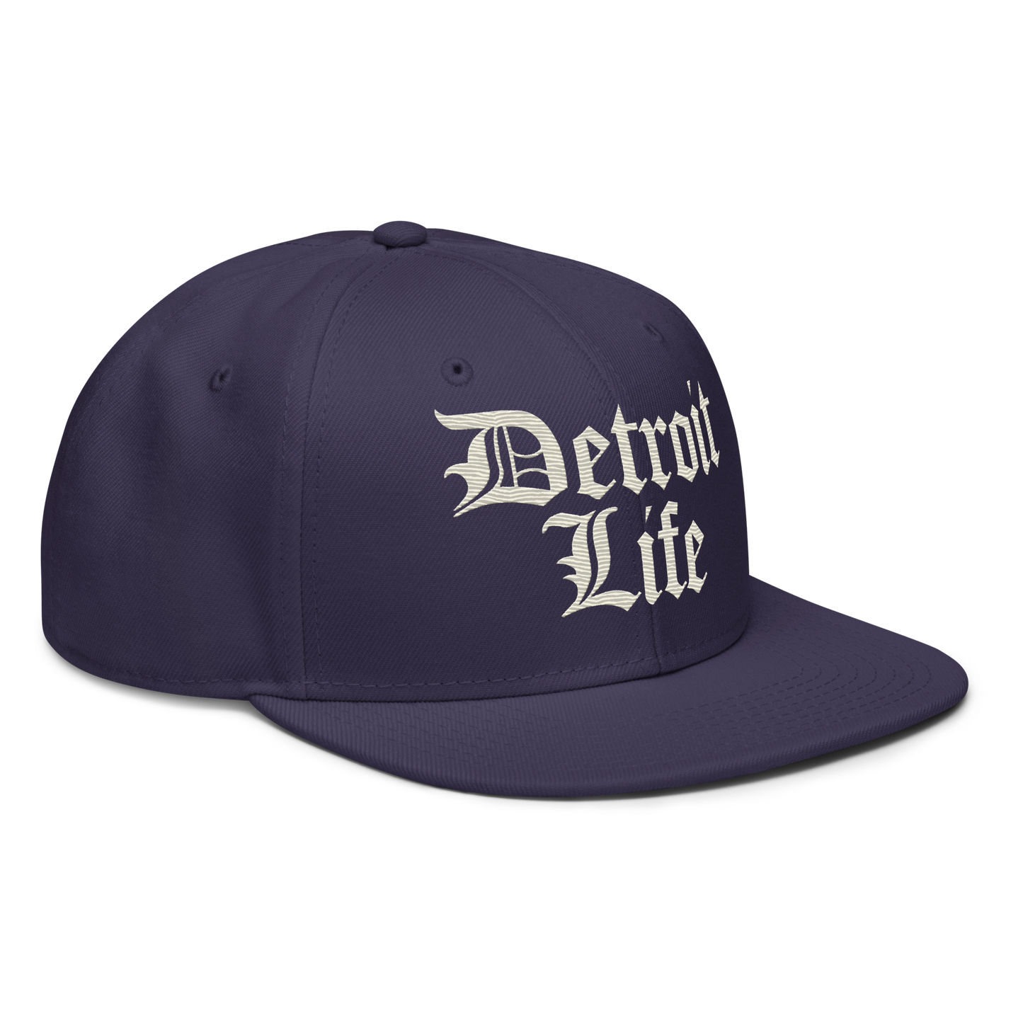 'Detroit Life' Flat Bill Snapback (Ivory White) | 6-Panel