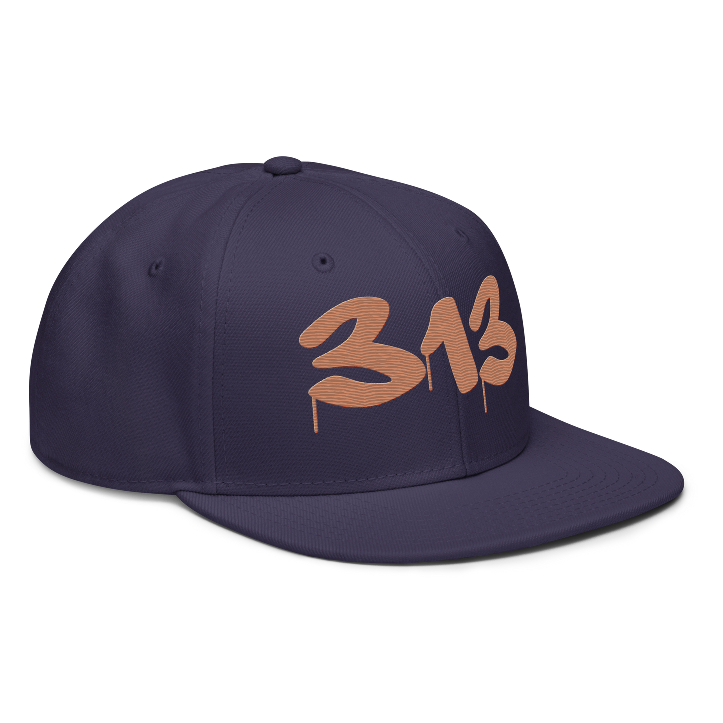 Detroit '313' Snapback (Tag Font) | 6-Panel - Copper