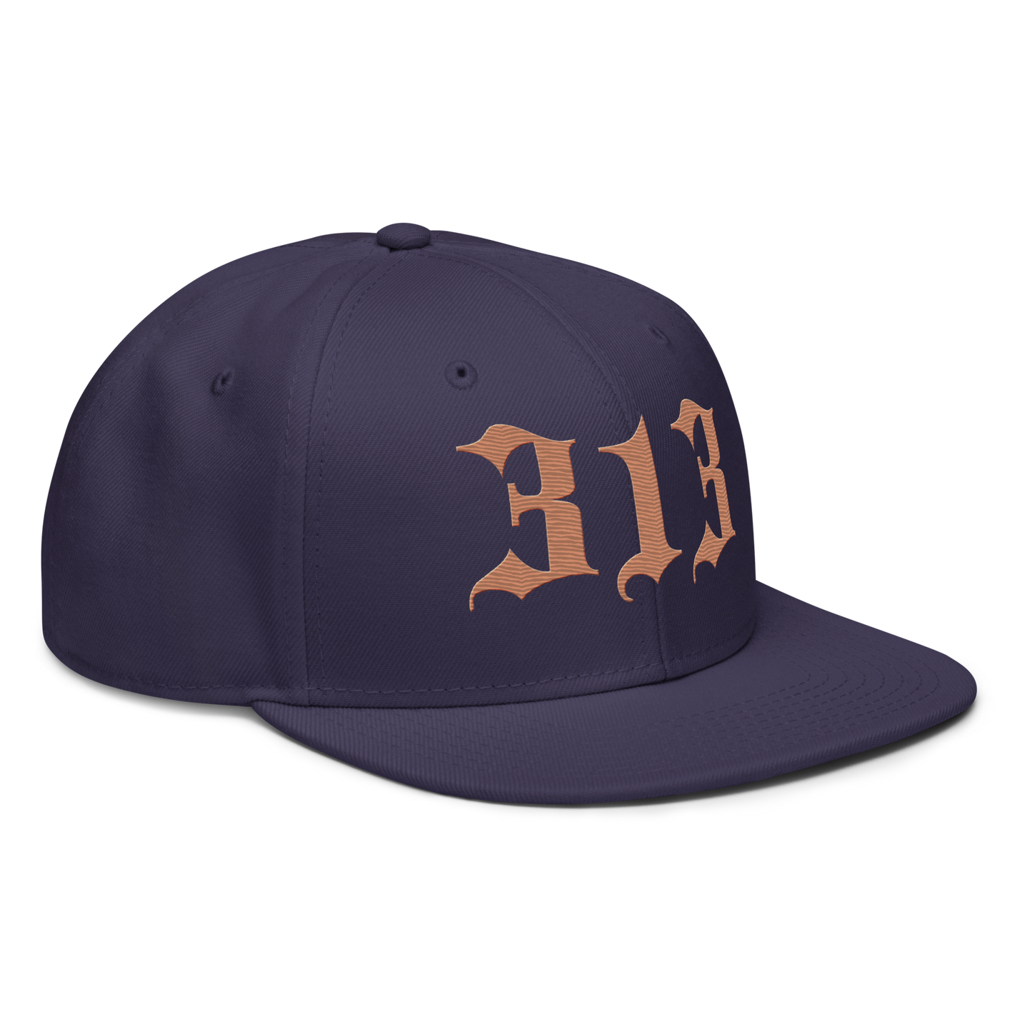 Detroit '313' Snapback (Old English Font) | 6-Panel - Copper