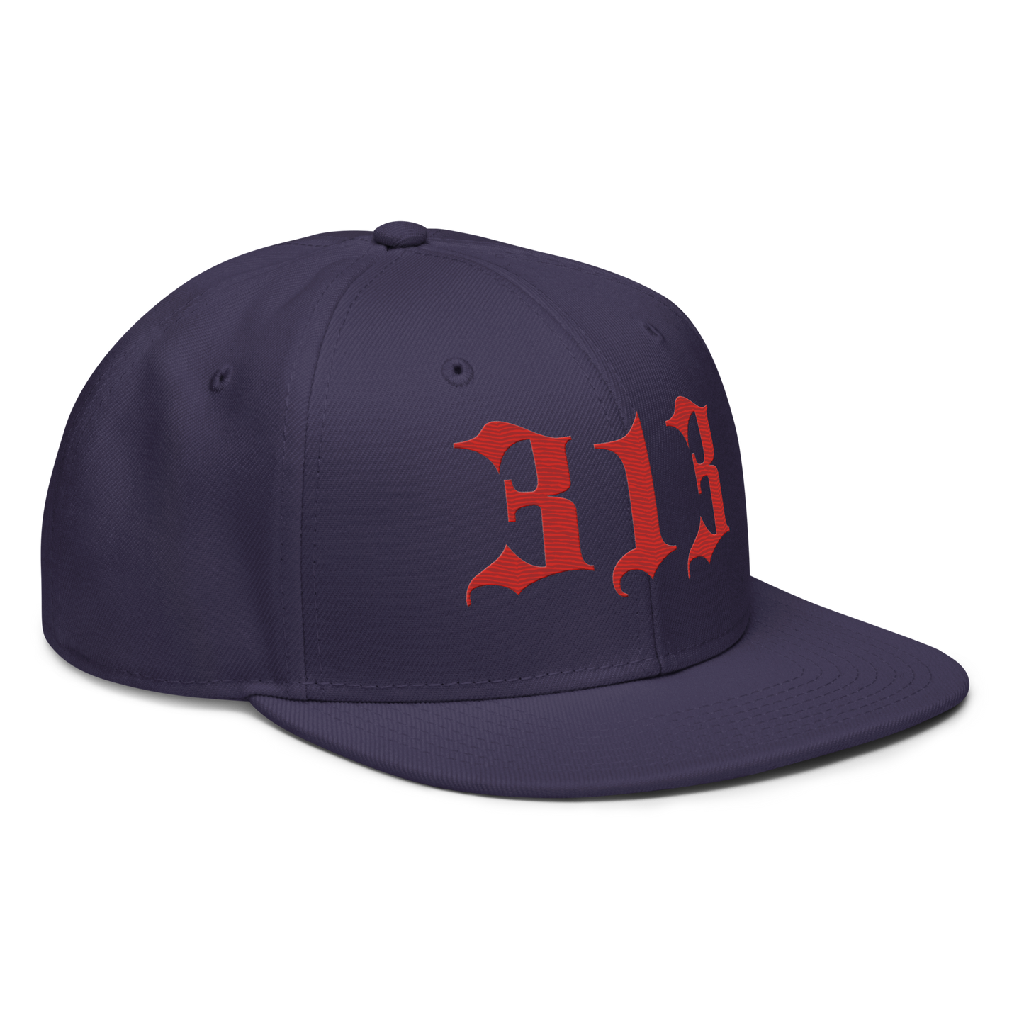 Detroit '313' Snapback (Old English Font) | 6-Panel - Aliform Red