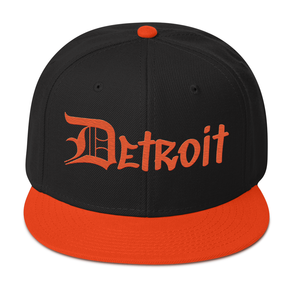 'Detroit' Flat Bill Snapback (OED Tag) | 6-Panel - Orange