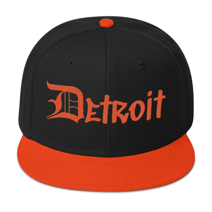 'Detroit' Flat Bill Snapback (OED Tag) | 6-Panel - Orange