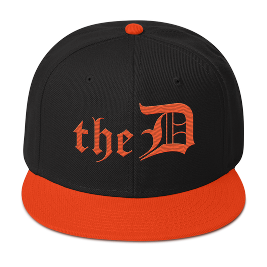 Detroit 'The D' Snapback | 6-Panel - Orange