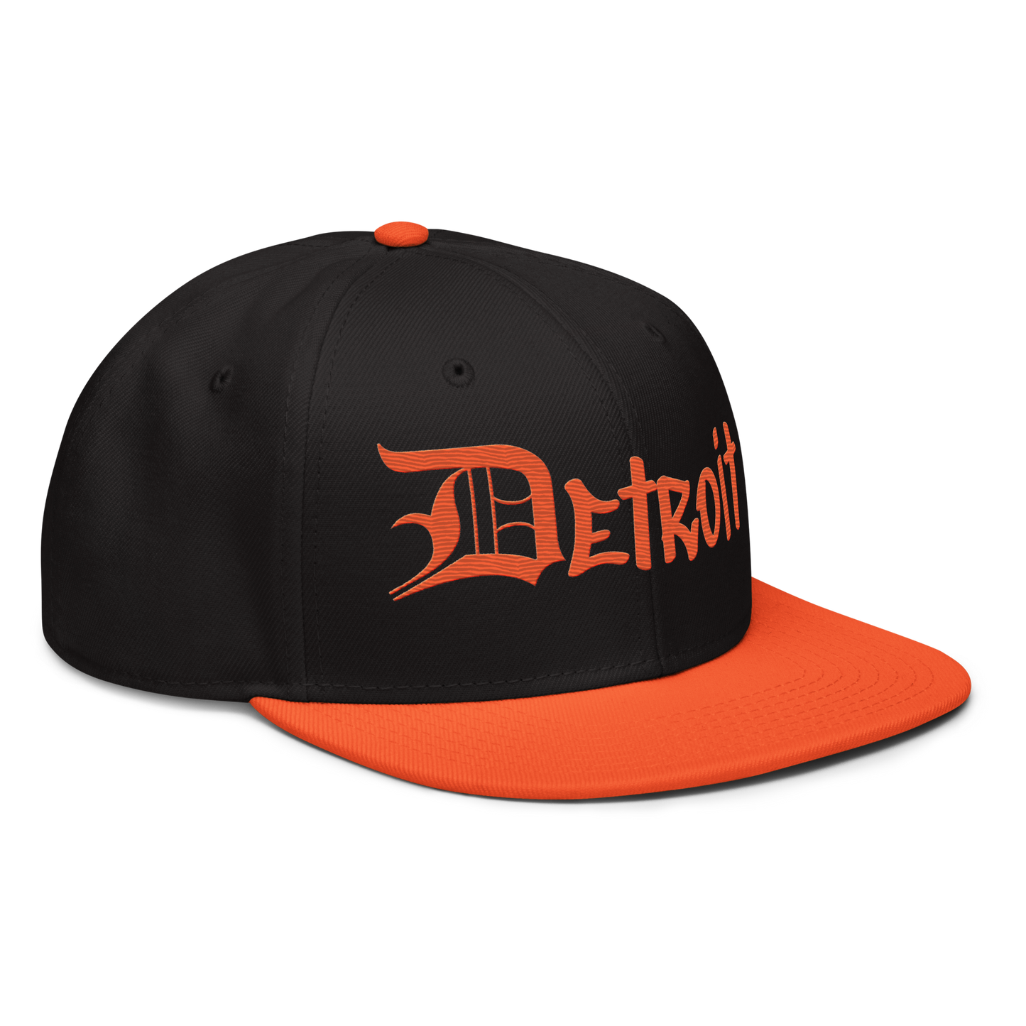 'Detroit' Flat Bill Snapback (OED Tag) | 6-Panel - Orange