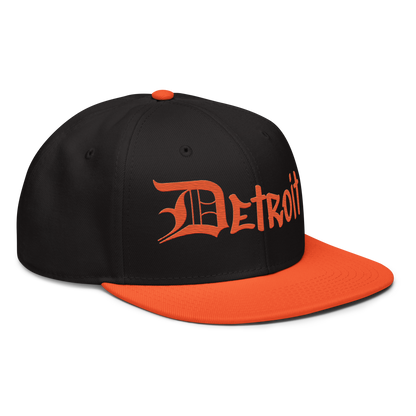 'Detroit' Flat Bill Snapback (OED Tag) | 6-Panel - Orange