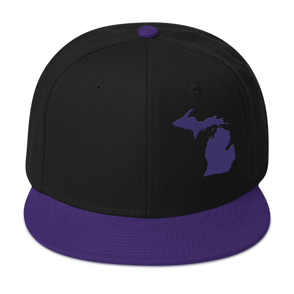 Michigan Snapback | 6-Panel - Purple Outline