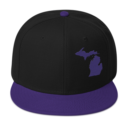 Michigan Snapback | 6-Panel - Purple Outline