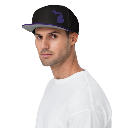 Michigan Snapback | 6-Panel - Purple Outline