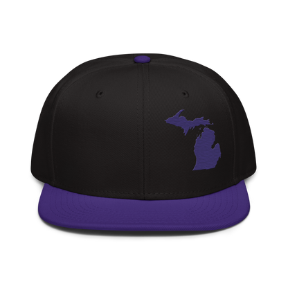 Michigan Snapback | 6-Panel - Purple Outline