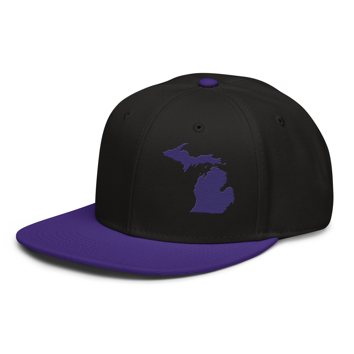 Michigan Snapback | 6-Panel - Purple Outline