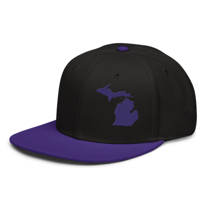 Michigan Snapback | 6-Panel - Purple Outline