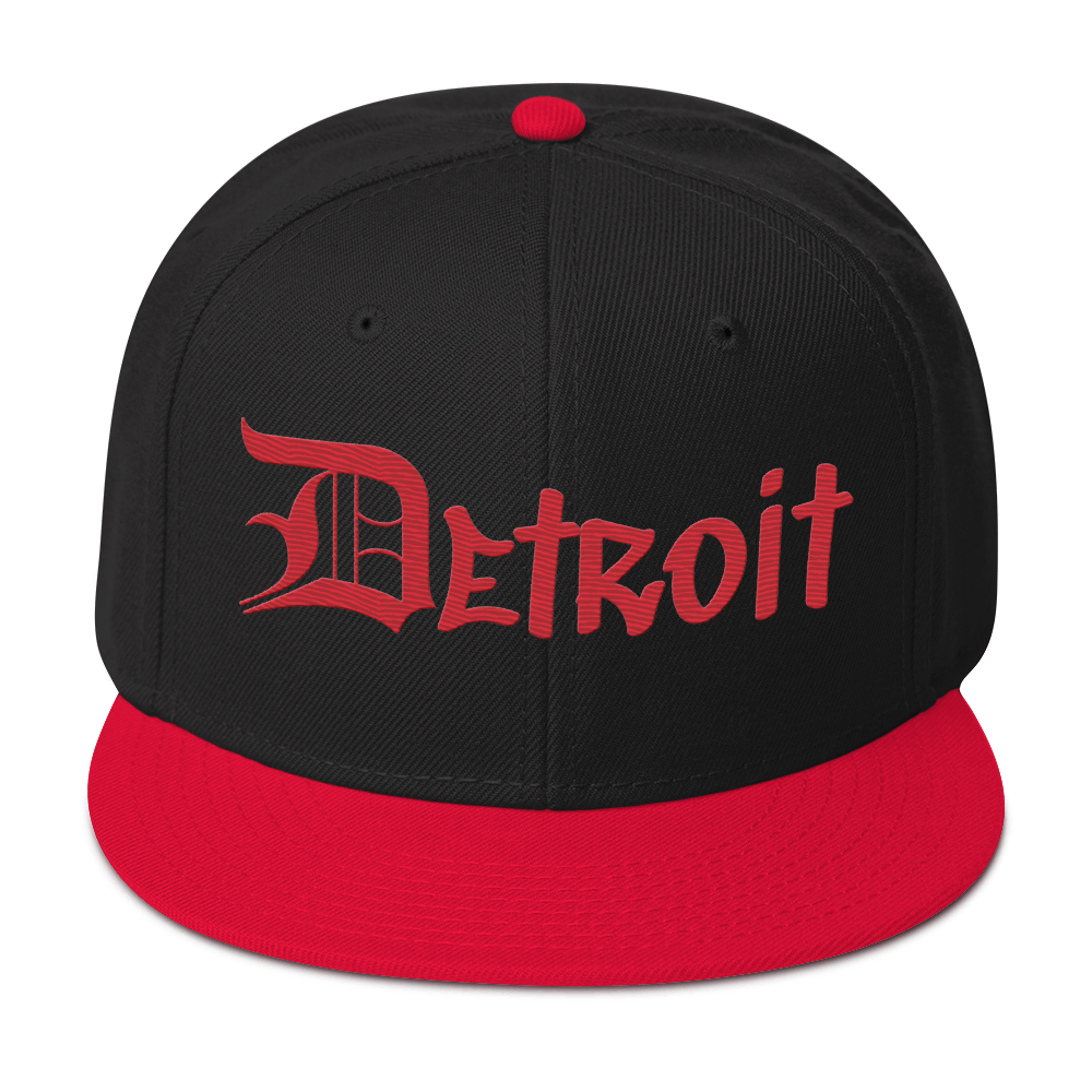 'Detroit' Flat Bill Snapback (OED Tag) | 6-Panel - Red