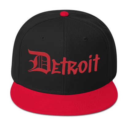 'Detroit' Flat Bill Snapback (OED Tag) | 6-Panel - Red