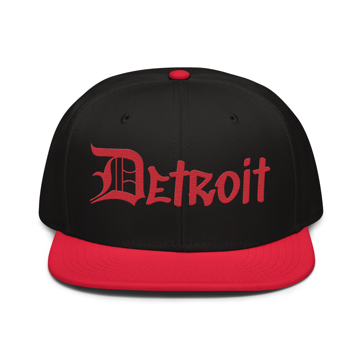 'Detroit' Flat Bill Snapback (OED Tag) | 6-Panel - Red