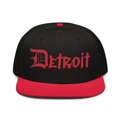 'Detroit' Flat Bill Snapback (OED Tag) | 6-Panel - Red