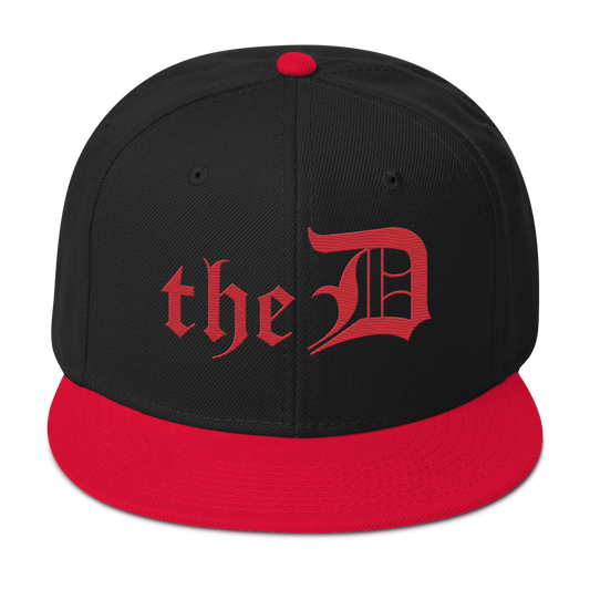 Detroit 'The D' Snapback | 6-Panel - Red