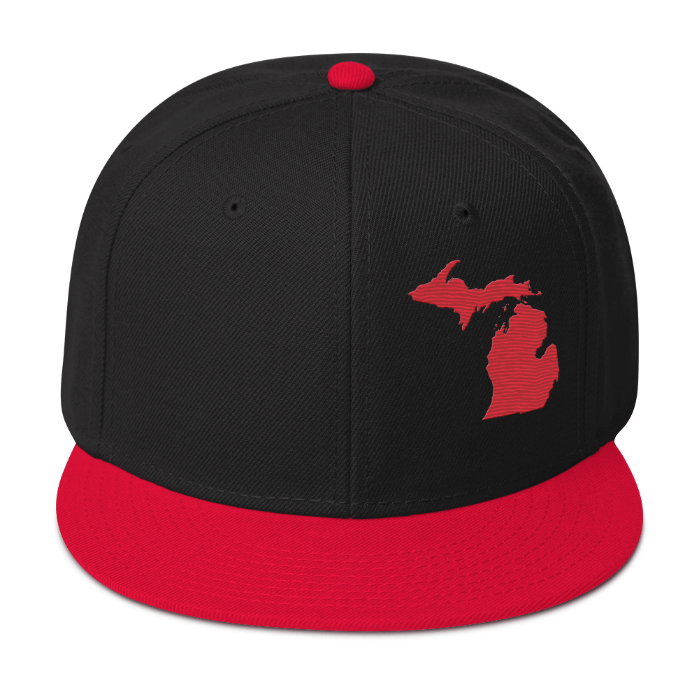 Michigan Snapback | 6-Panel - Red Outline