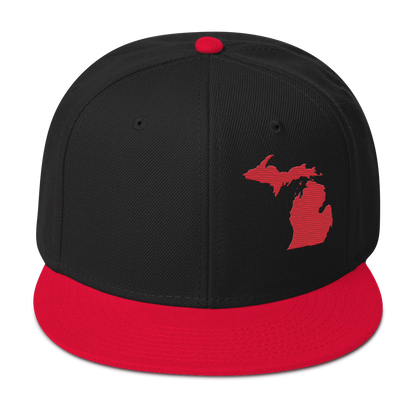 Michigan Snapback | 6-Panel - Red Outline