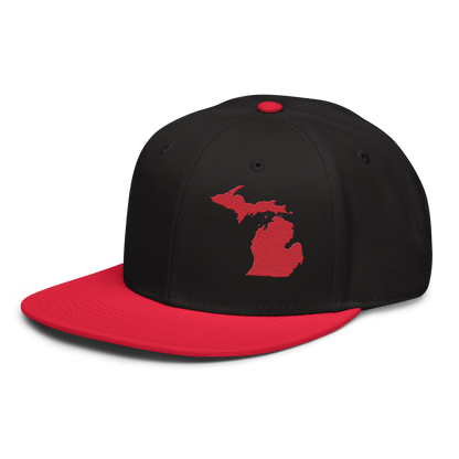 Michigan Snapback | 6-Panel - Red Outline