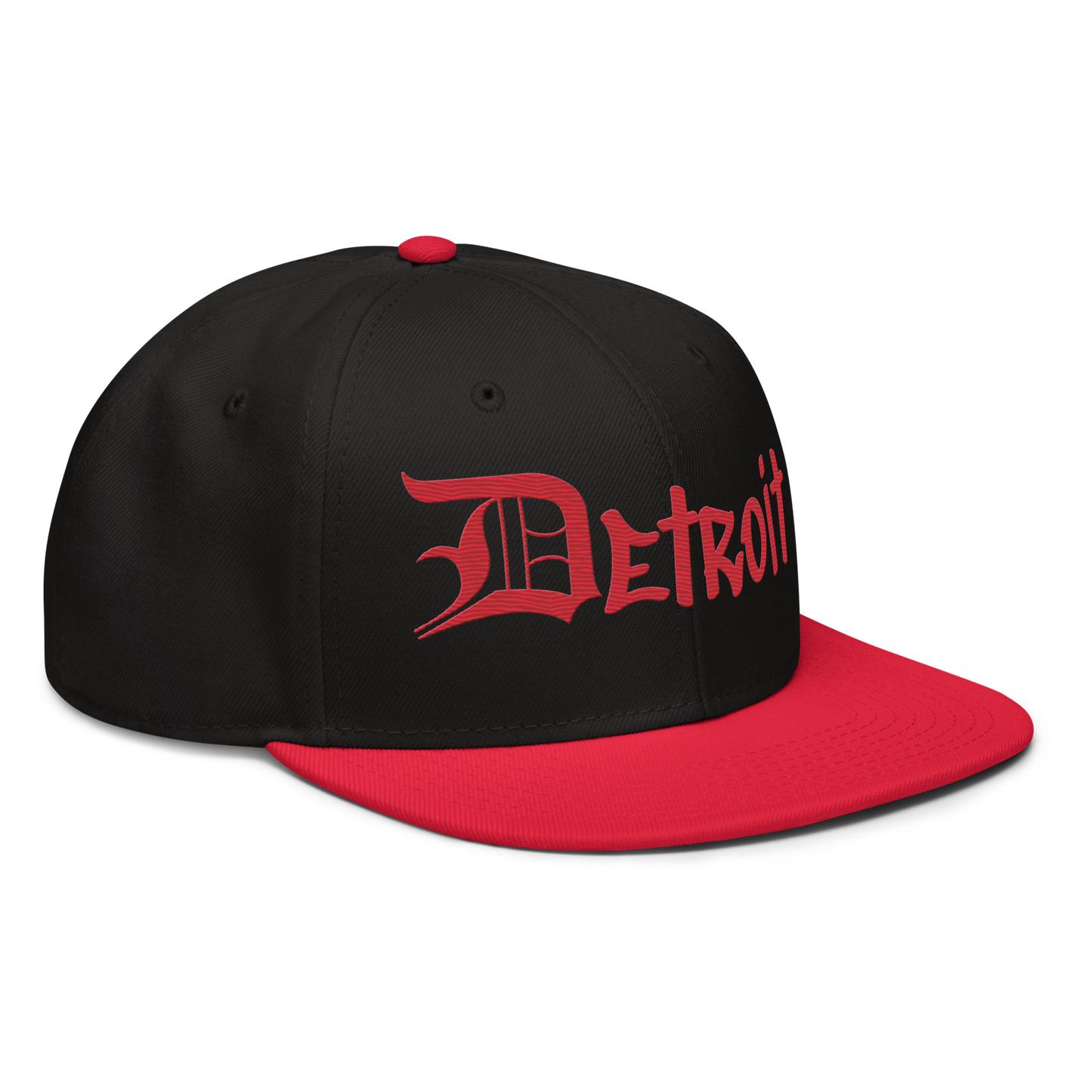 'Detroit' Flat Bill Snapback (OED Tag) | 6-Panel - Red