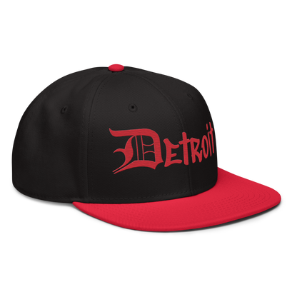 'Detroit' Flat Bill Snapback (OED Tag) | 6-Panel - Red