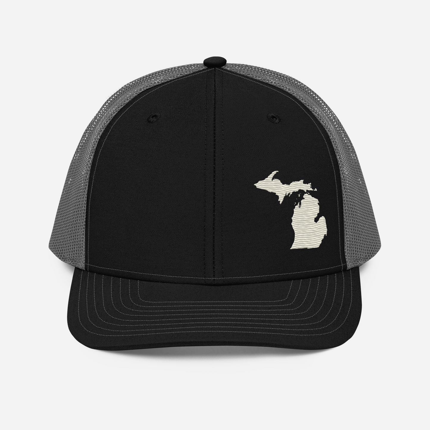 Michigan Vintage Trucker Hat | Ivory White Outline