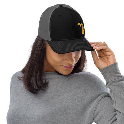 Michigan Vintage Trucker Hat | Gold Outline