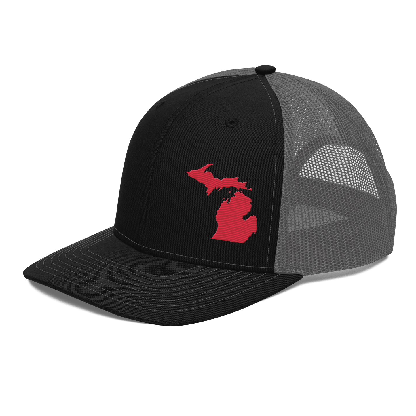 Michigan Vintage Trucker Hat | Lighthouse Red Outline