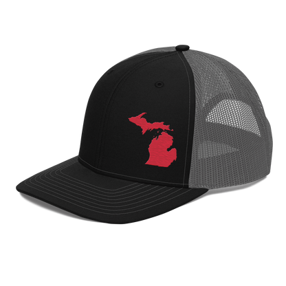 Michigan Vintage Trucker Hat | Lighthouse Red Outline