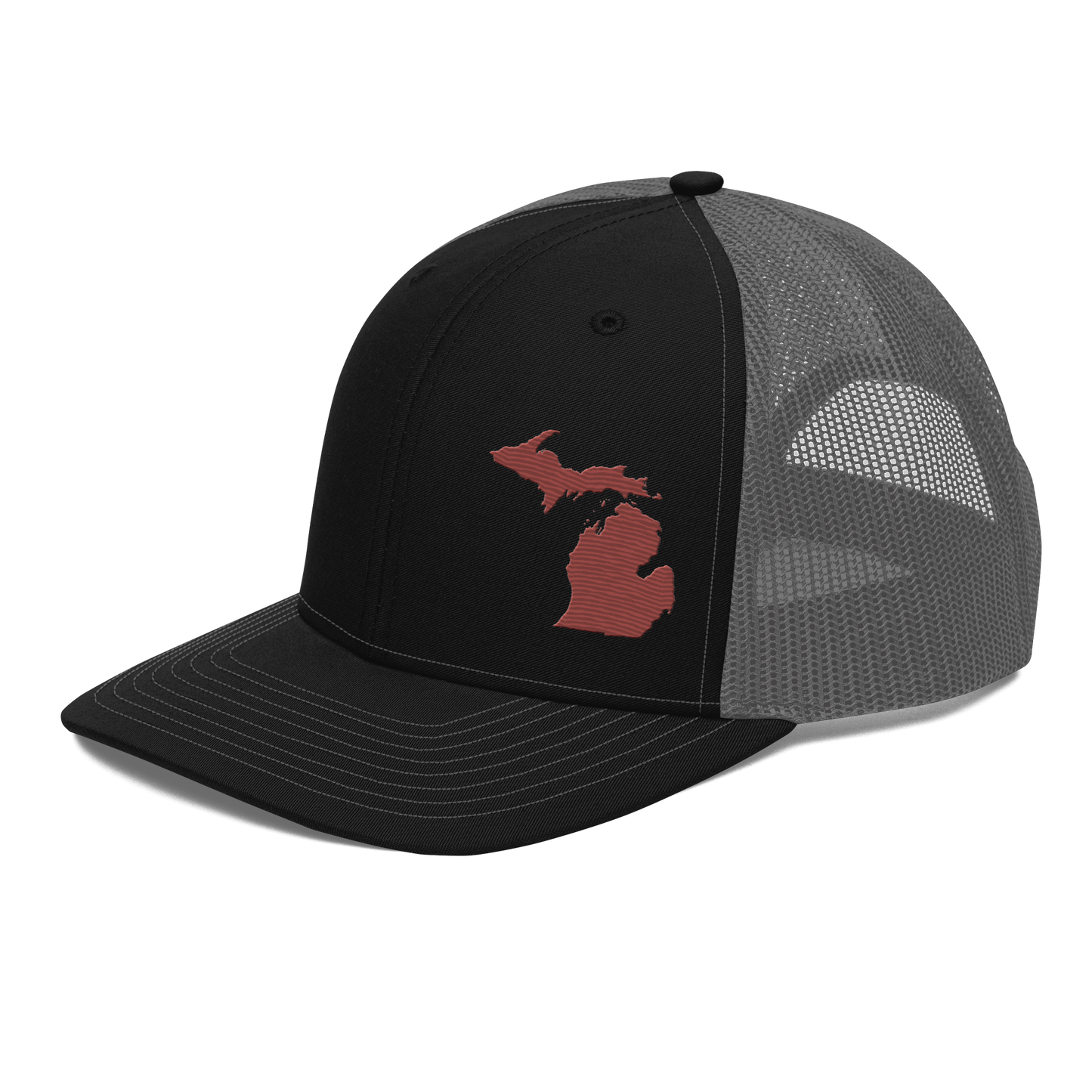 Michigan Vintage Trucker Hat | Ore Dock Red Outline