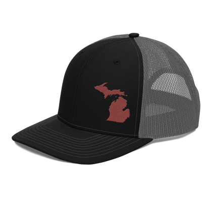 Michigan Vintage Trucker Hat | Ore Dock Red Outline