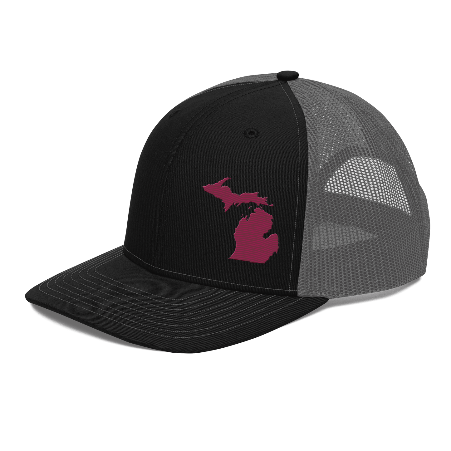 Michigan Vintage Trucker Hat | Ruby Red Outline