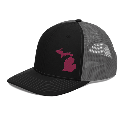 Michigan Vintage Trucker Hat | Ruby Red Outline