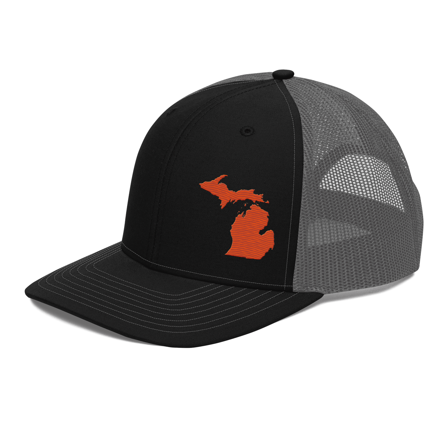 Michigan Vintage Trucker Hat | Maple Leaf Orange Outline