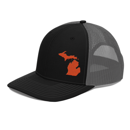 Michigan Vintage Trucker Hat | Maple Leaf Orange Outline