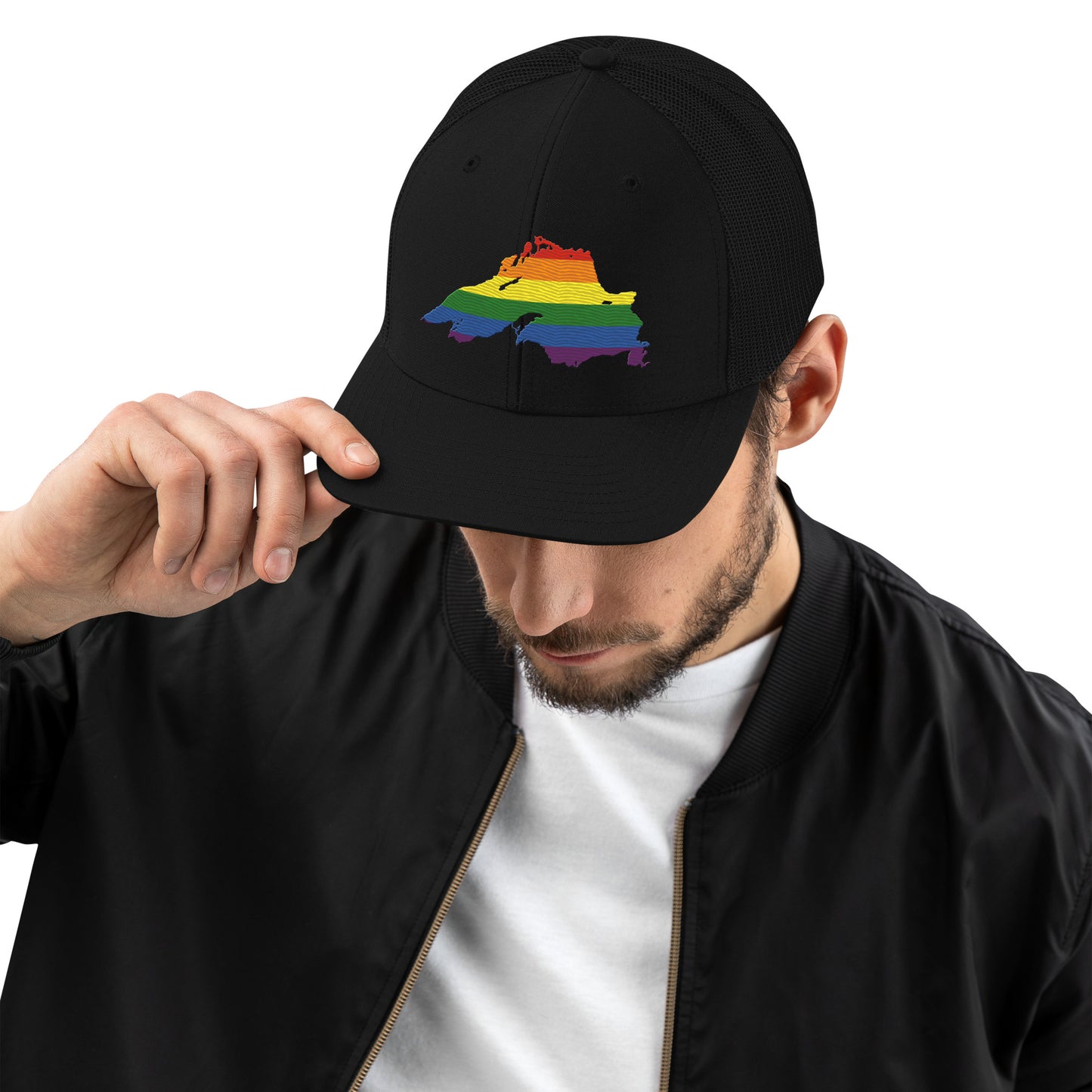 Lake Superior Vintage Trucker Hat | Rainbow Pride Edition