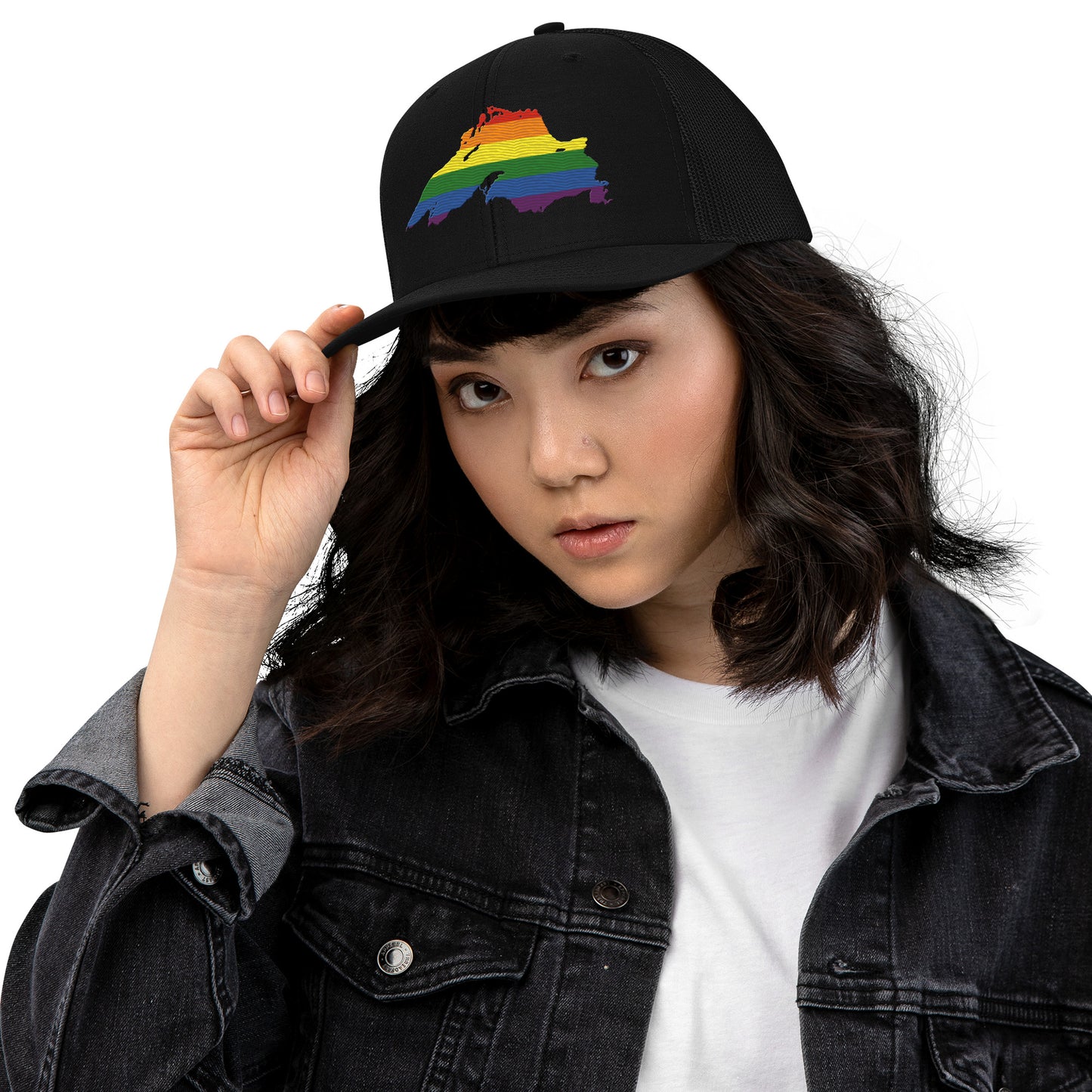 Lake Superior Vintage Trucker Hat | Rainbow Pride Edition