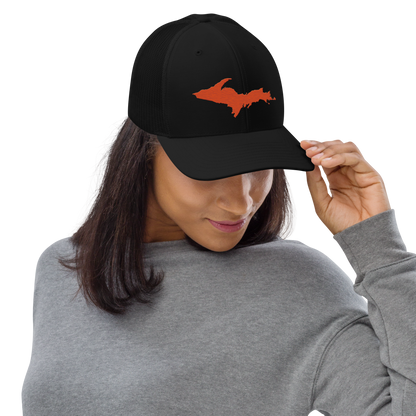 Upper Peninsula Vintage Trucker Hat | Maple Leaf Orange