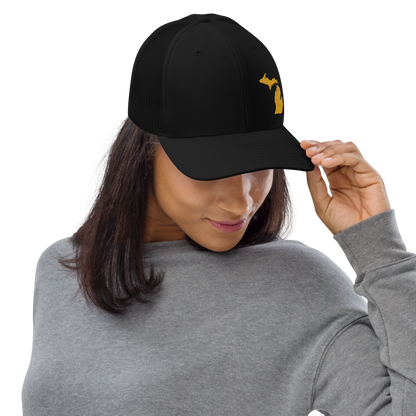 Michigan Vintage Trucker Hat | Gold Outline