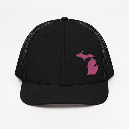 Michigan Vintage Trucker Hat | Apple Blossom Pink Outline