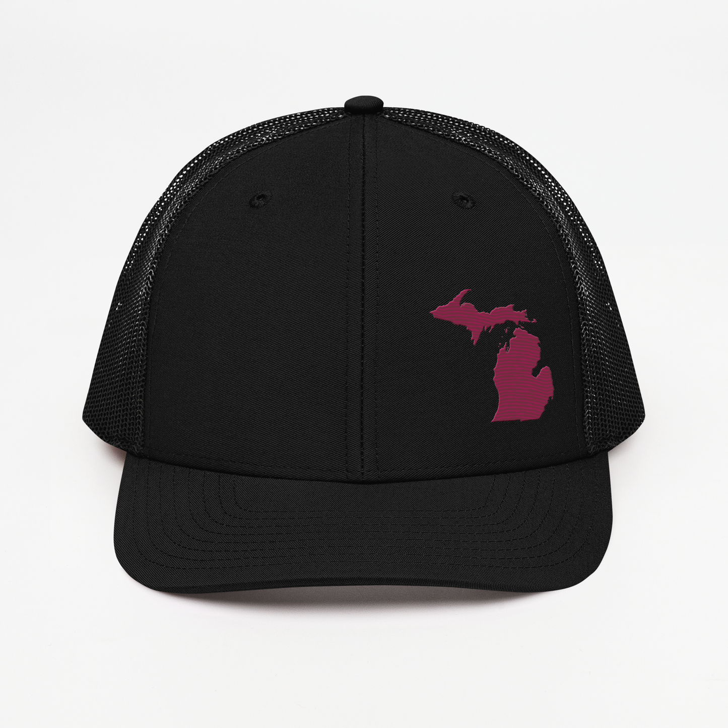 Michigan Vintage Trucker Hat | Ruby Red Outline