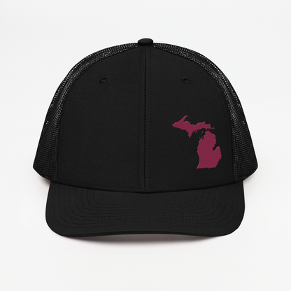 Michigan Vintage Trucker Hat | Ruby Red Outline