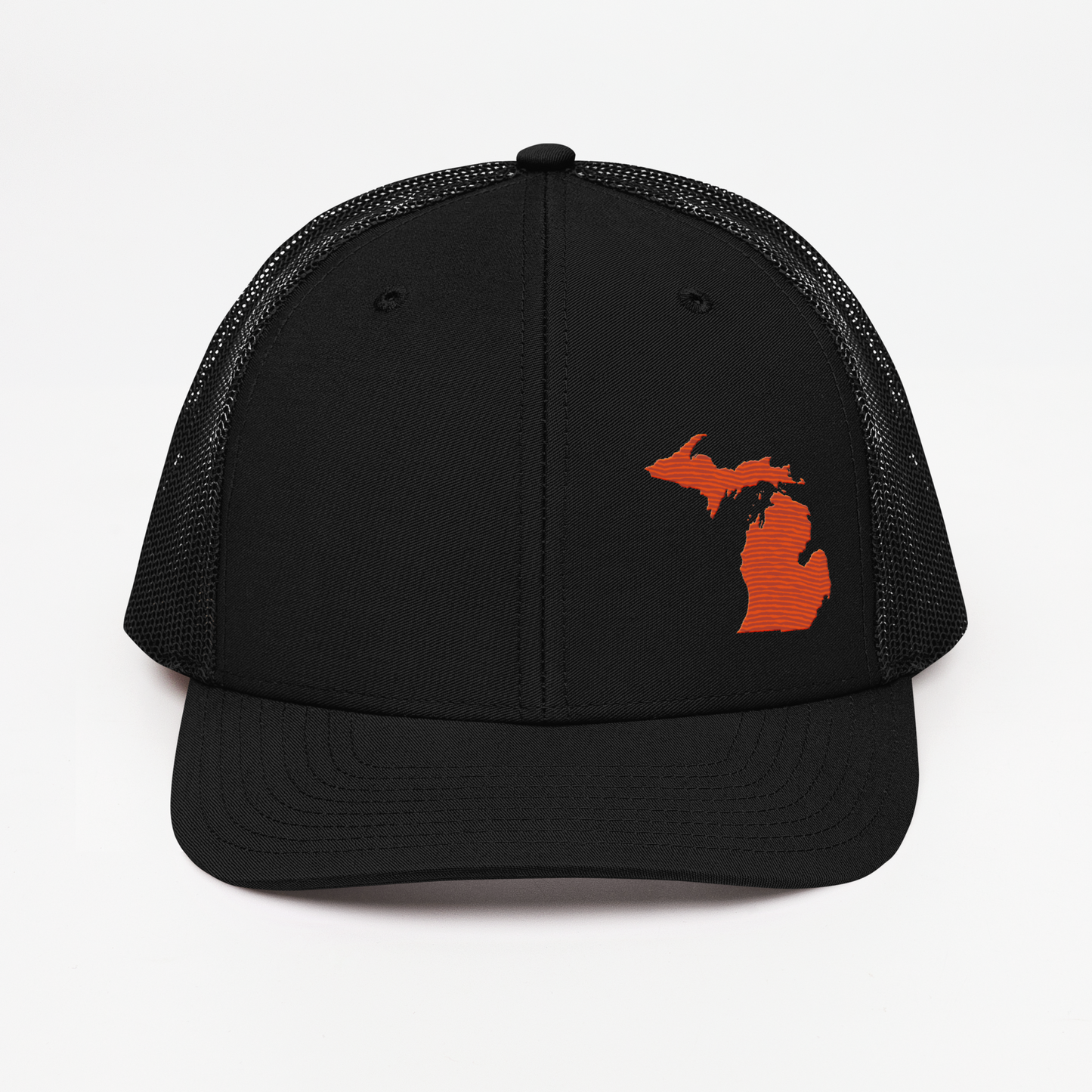 Michigan Vintage Trucker Hat | Maple Leaf Orange Outline